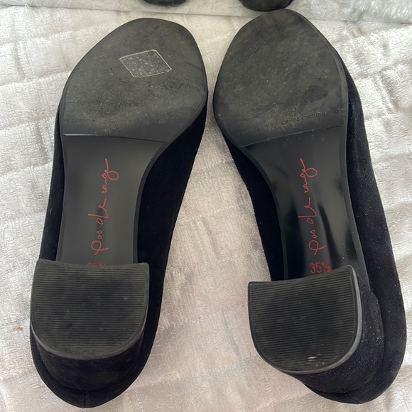 ‼️Clearout Price‼️ Pas de Rouge Comfortable Black Suede Block Heels - Picture 2 of 7